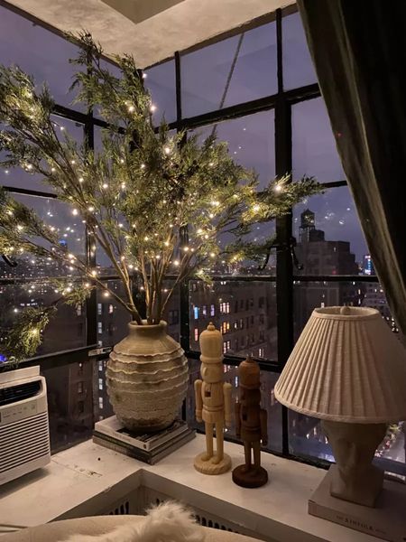 Pre-lit extra large branches, lamp, wooden nutcrackers and other Christmas decor in our bedroom 

#LTKhome #LTKHoliday #LTKSeasonal