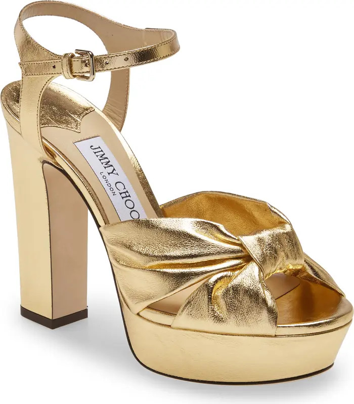 Jimmy Choo Heloise Metallic Platform Sandal (Women) | Nordstrom | Nordstrom