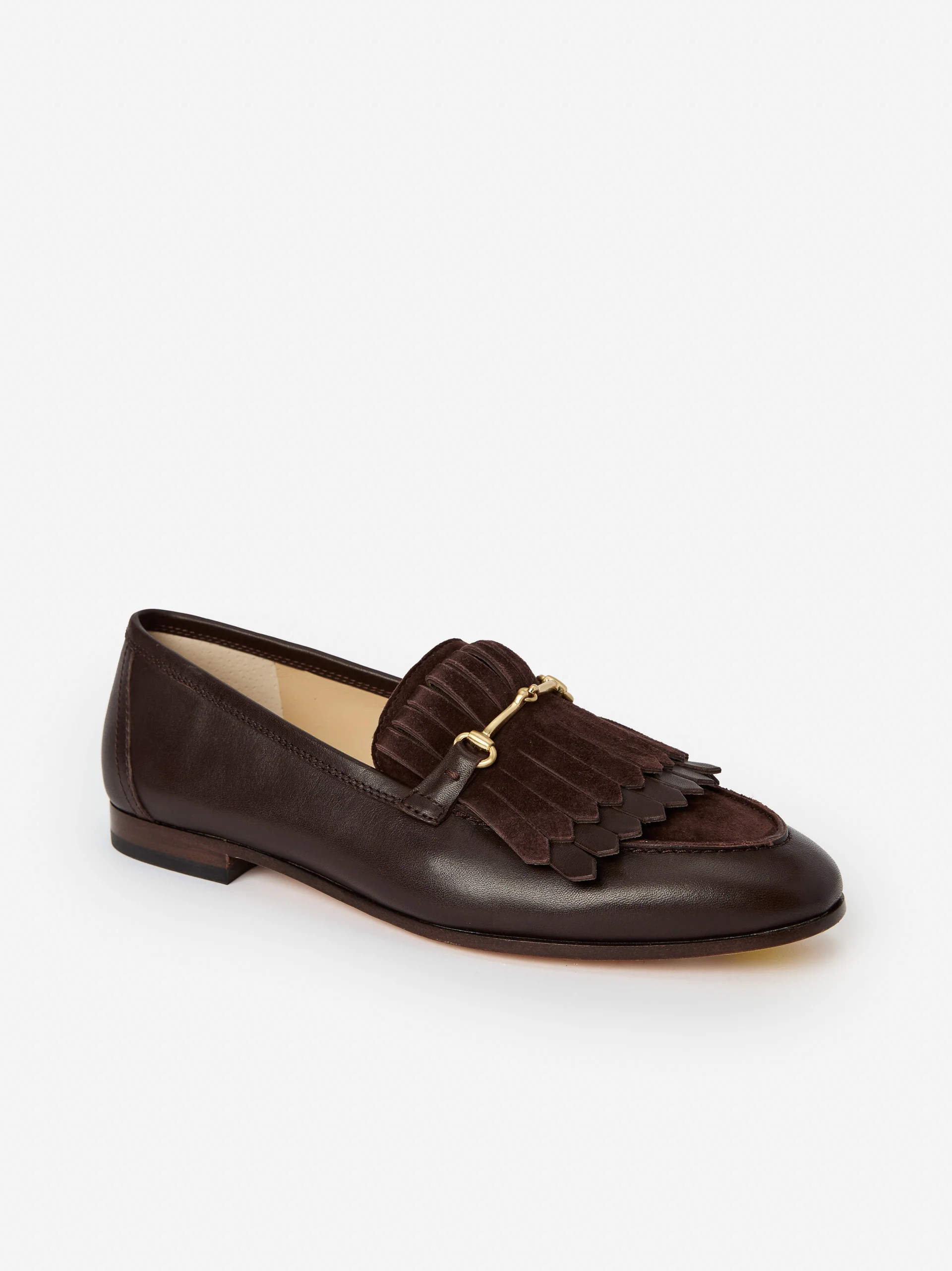 J.McLaughlin Women's Arlie Leather Loafers Brown, Size 11 | Leather/Suede | J.McLaughlin