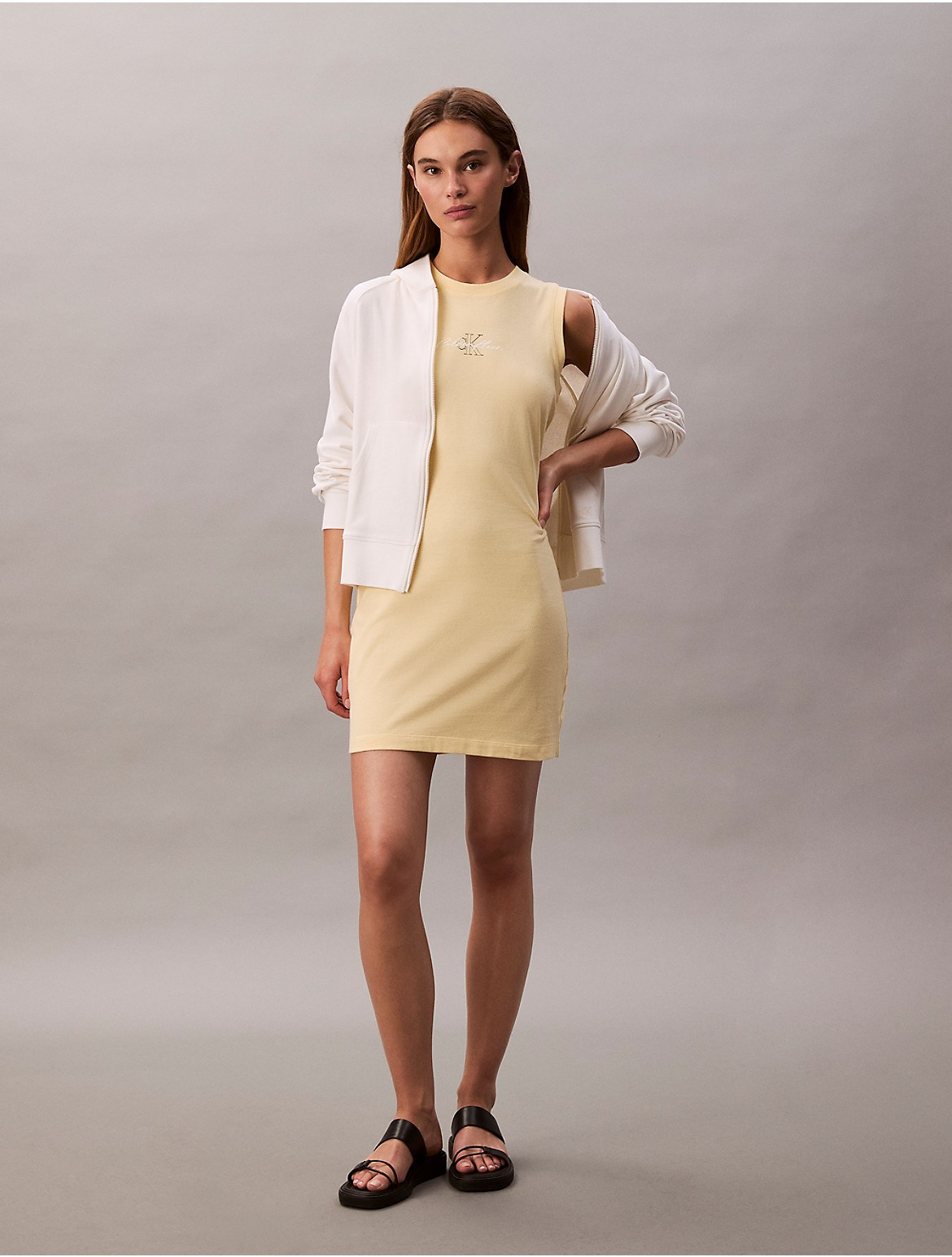 Calvin Klein Women's Logo Graphic Mini Tank Dress - Yellow - L | Calvin Klein (US)