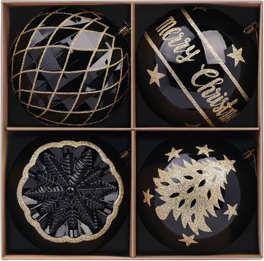 SHareconn 120MM/4.75 Inch Large Christmas Balls Ornaments, 4PCS Colored Shatterproof Plastic Deco... | Amazon (US)