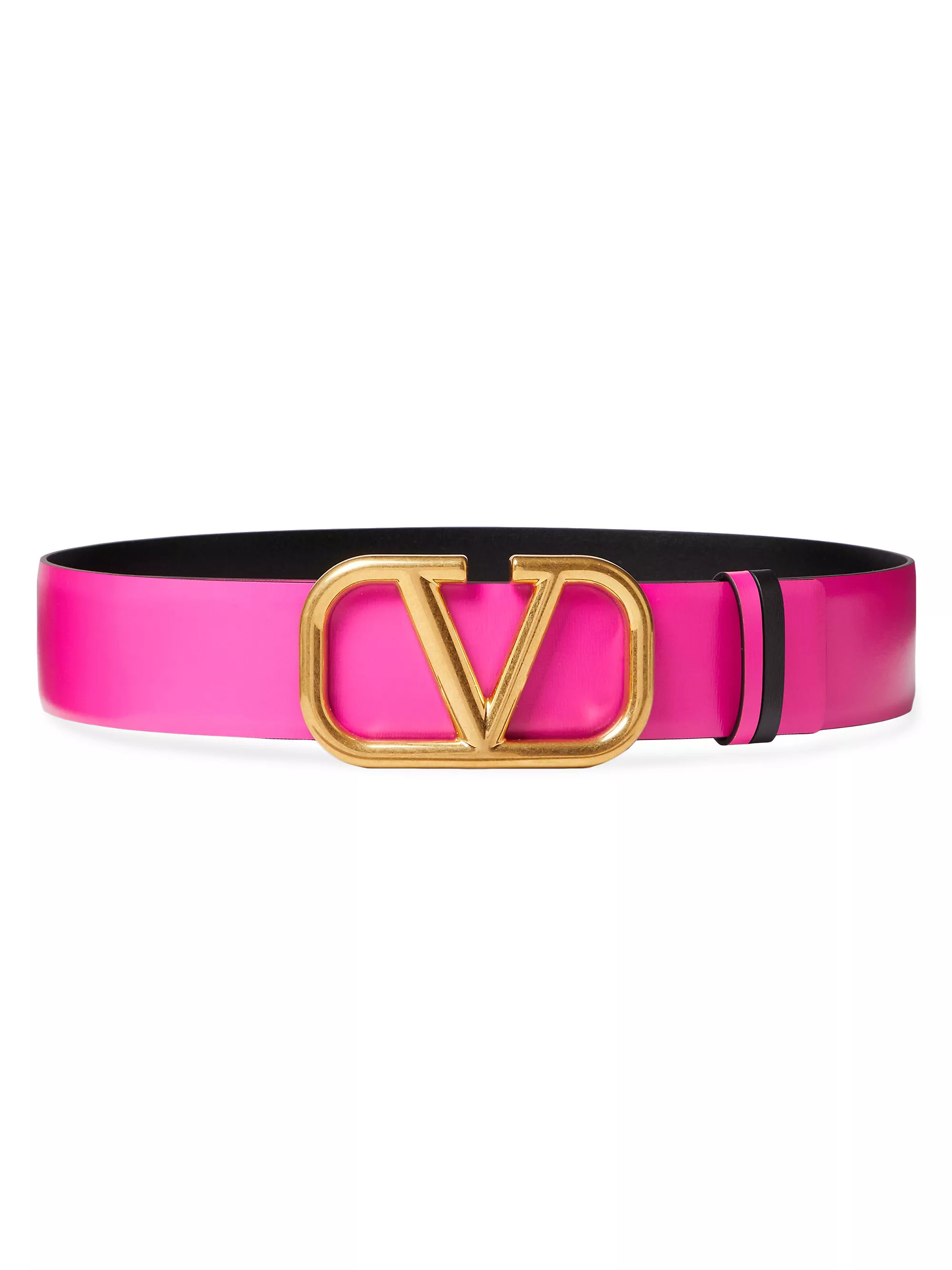 Reversible VLogo Signature Belt In Glossy Calfskin 40mm | Saks Fifth Avenue