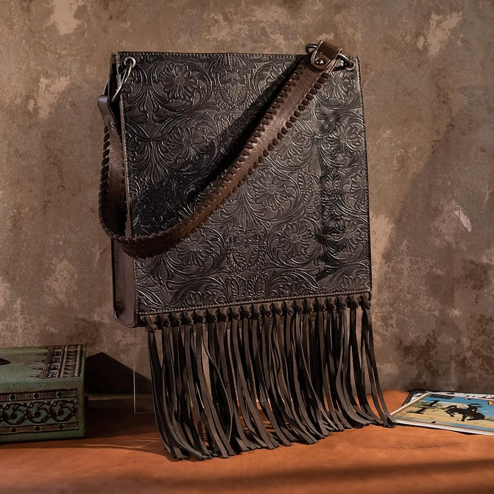 Wrangler Western Shoulder Bag Tooling Purses for Women with Crossbody Strap | Amazon (US)