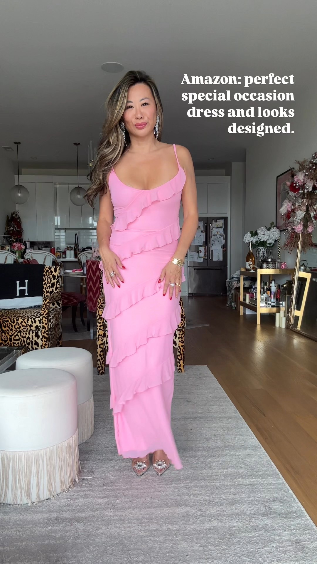 Amazon special occasion dress that's under $50. Comes in 8 colors wearing a small. Perfect summer dress or wedding guest dress. Looks like revolve or loveshackfancy 

Amazon shoes. Revolve earrings  

#LTKWedding #LTKSummerEdit #LTKFindsUnder50