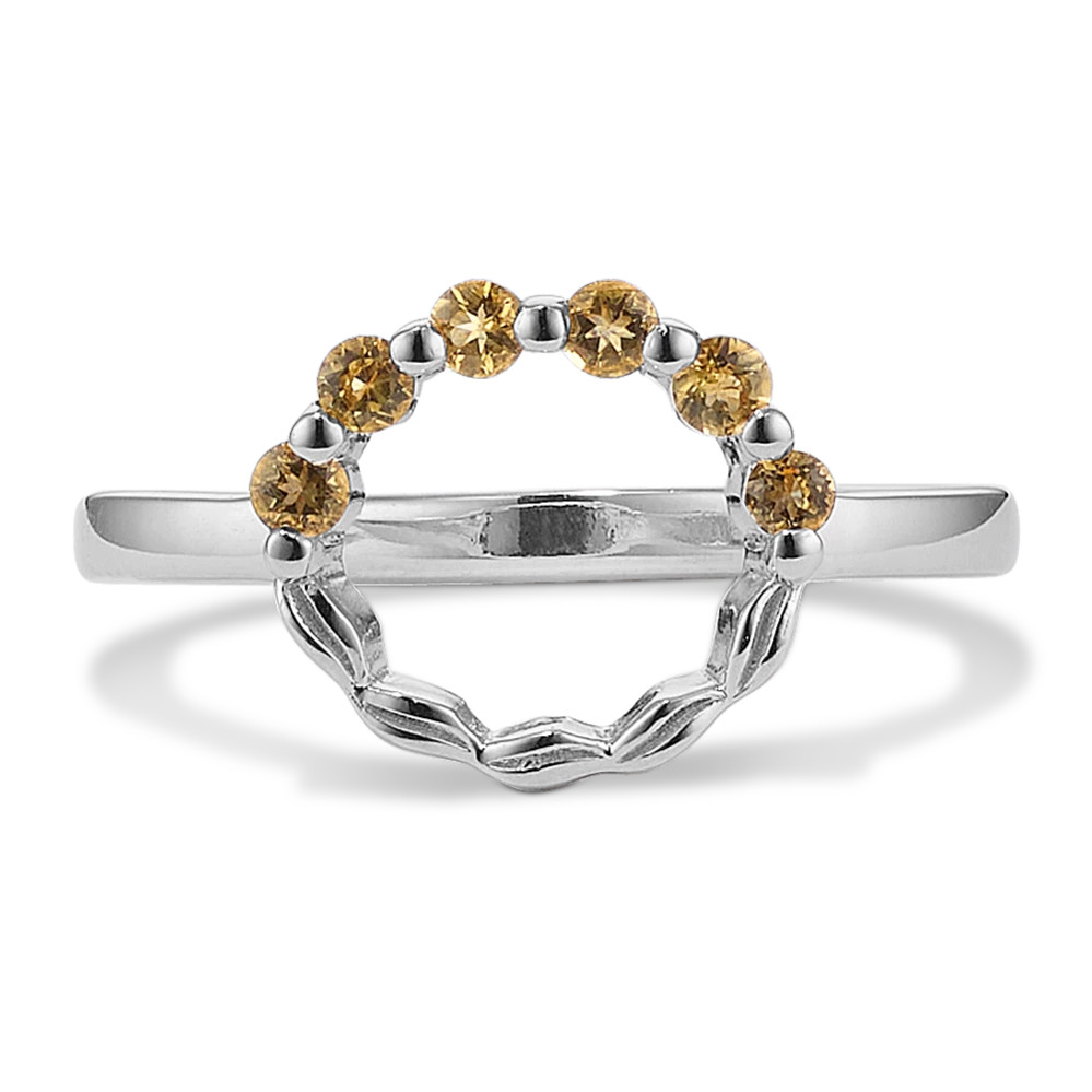 Citrine Circle Ring in Sterling Silver | Shane Co