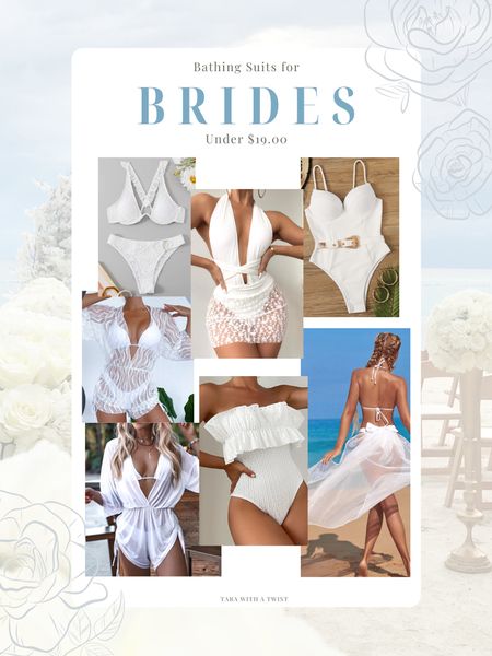 Bathing suits for brides - all under $19! 

Brides. Bridal. Bachelorette. Honeymoon. Bride to be. White bikini. White swimsuit. Bridal swimwear. Bridal outfits. 

#LTKswim #LTKwedding #LTKunder50