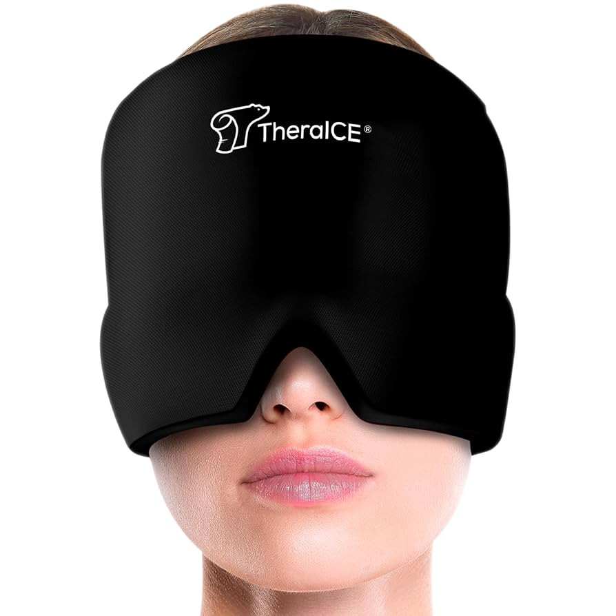 TheraICE Migraine Relief Cap, Soothing Headache Hat Ice Pack Mask, Face Cold Compress Cooling Gel... | Amazon (US)
