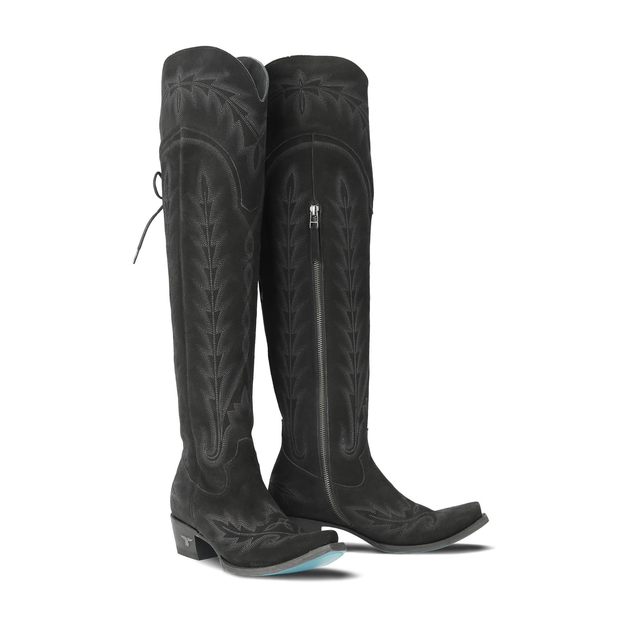 Lexington OTK Corset - Soft Black Suede | Lane Boots