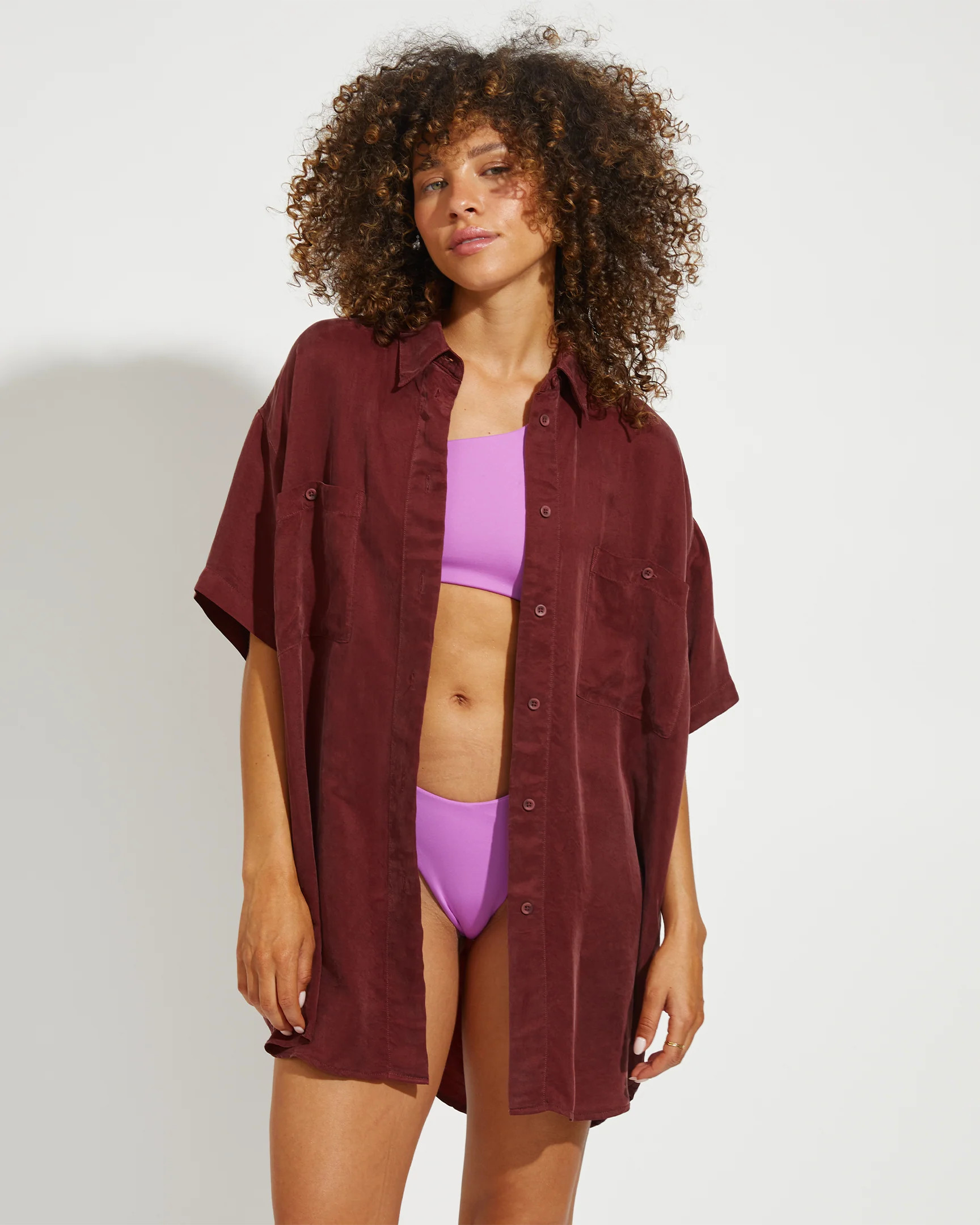 Day Trip Button Down - Teal Sport Silk Shirt | Left on Friday