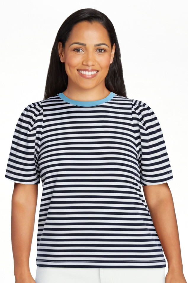 Free Assembly Women's and Women's Plus Crewneck Tee with Puff Sleeves, XS-4X | Walmart (US)