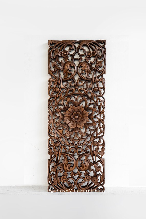 Hand Carved Wood Panel Wall Mounted Home Decorative Sculpture | Etsy | Etsy (US)
