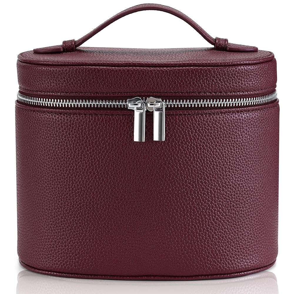 Makeup Bag Vanity Case Cosmetic Bag with Removable Divider Travel Toiletry Bag for Women Portable... | Amazon (US)