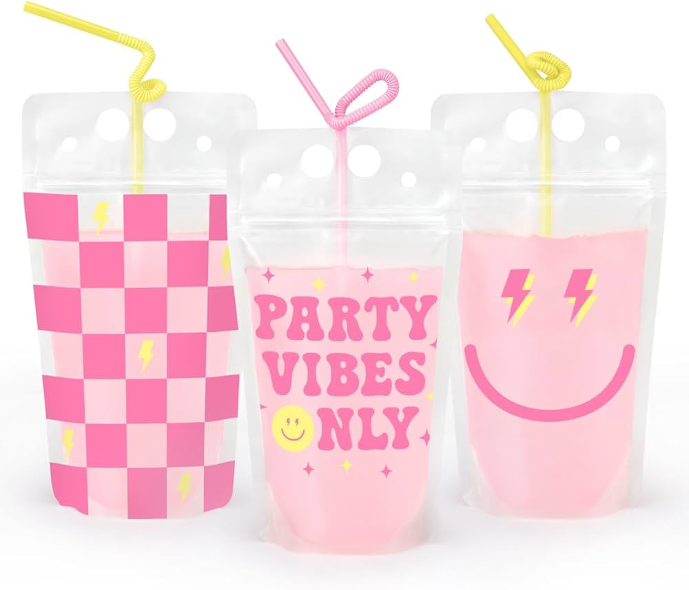 xo, Fetti Preppy Party Birthday Drink Pouches - 15 count | Cute Birthday Party Cups, Smiley Party... | Amazon (US)