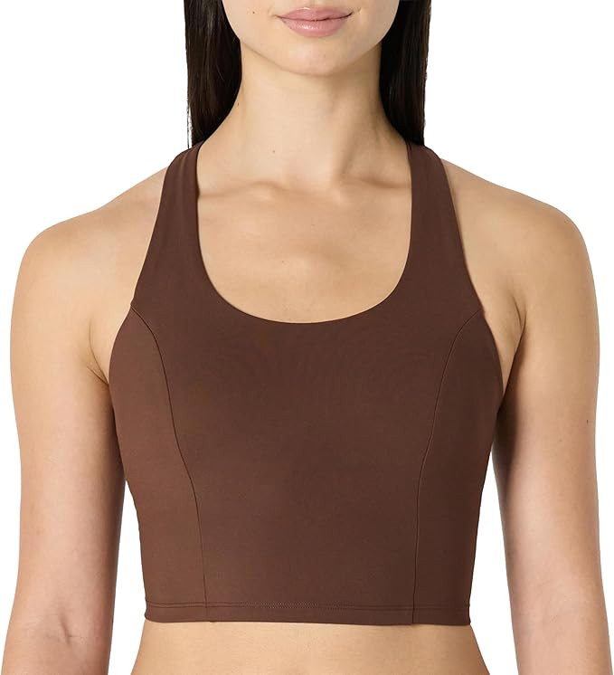 Amazon Essentials Women's Active Total Train Medium Support Gym Workout Racerback Crop Tank with ... | Amazon (US)