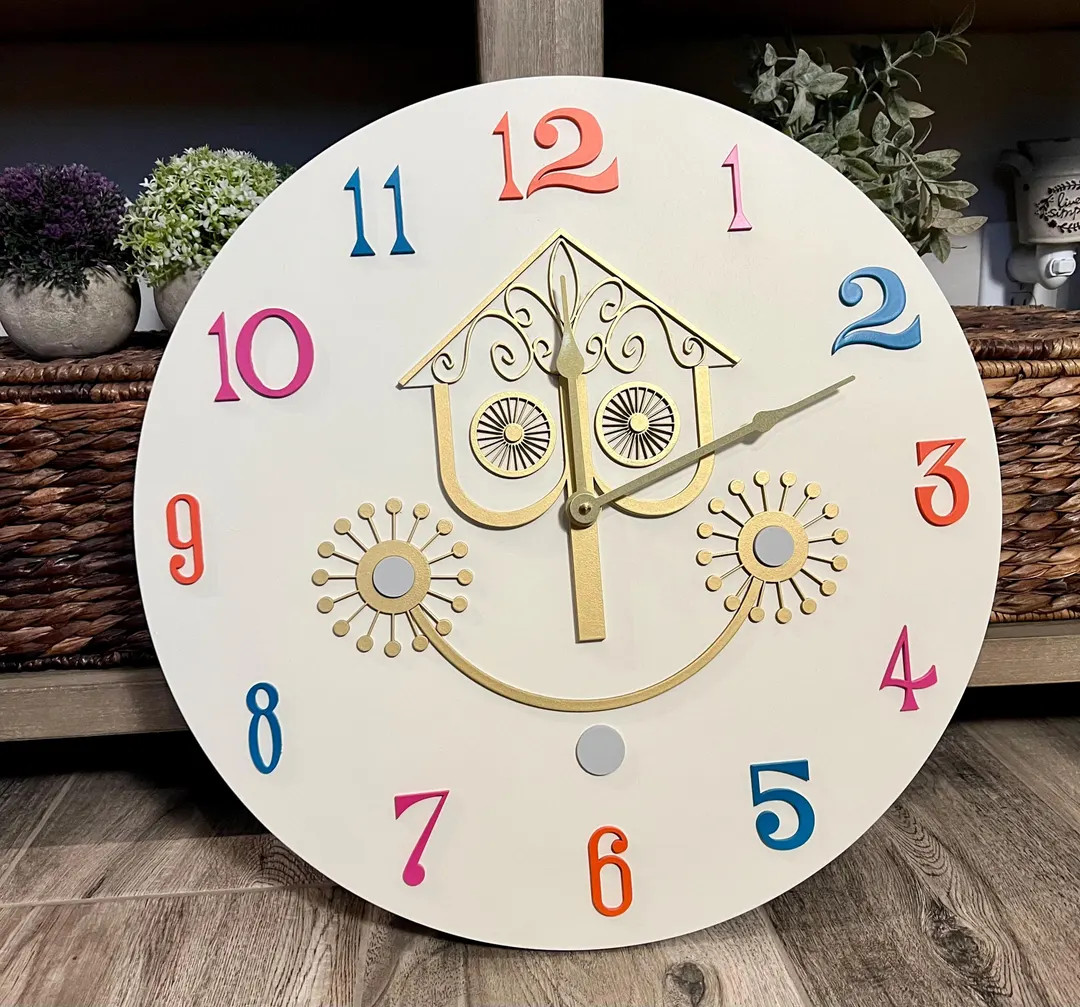 Small World Clock, Painted Clock, Wall Clock, Whimsical Decor, Large Clock - Etsy | Etsy (US)