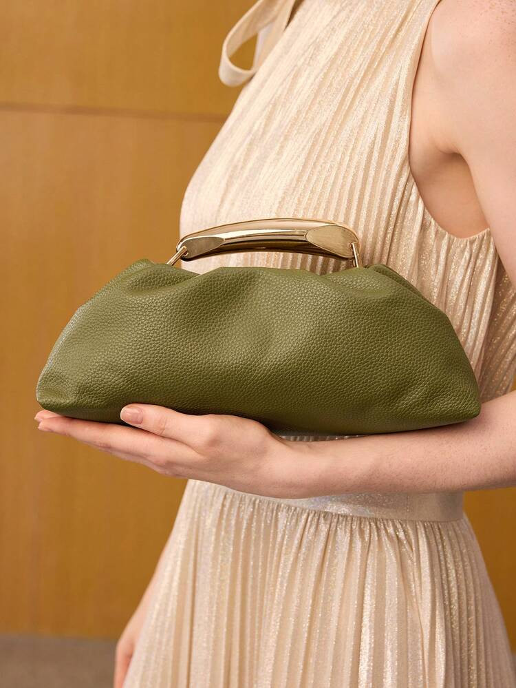 MOTF PREMIUM PU LEATHER BEADED TOP HANDLE BAG | SHEIN