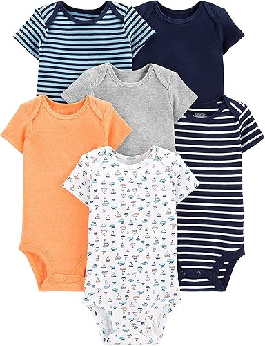 Simple Joys by Carter's Baby Boys' Short-Sleeve Bodysuit, Pack of 6 | Amazon (US)