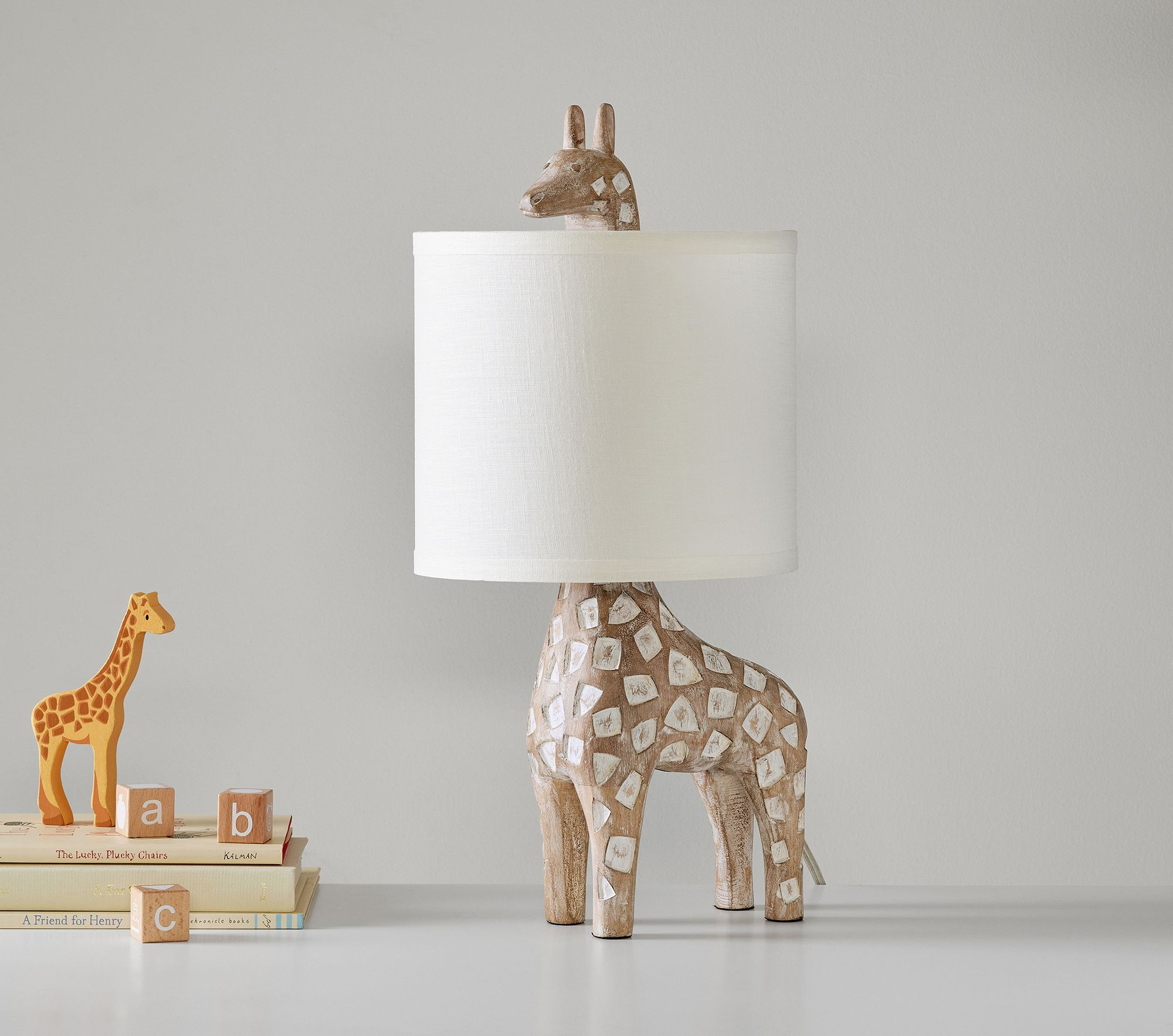 Carved Wood Giraffe Table Lamp (17") | Pottery Barn Kids