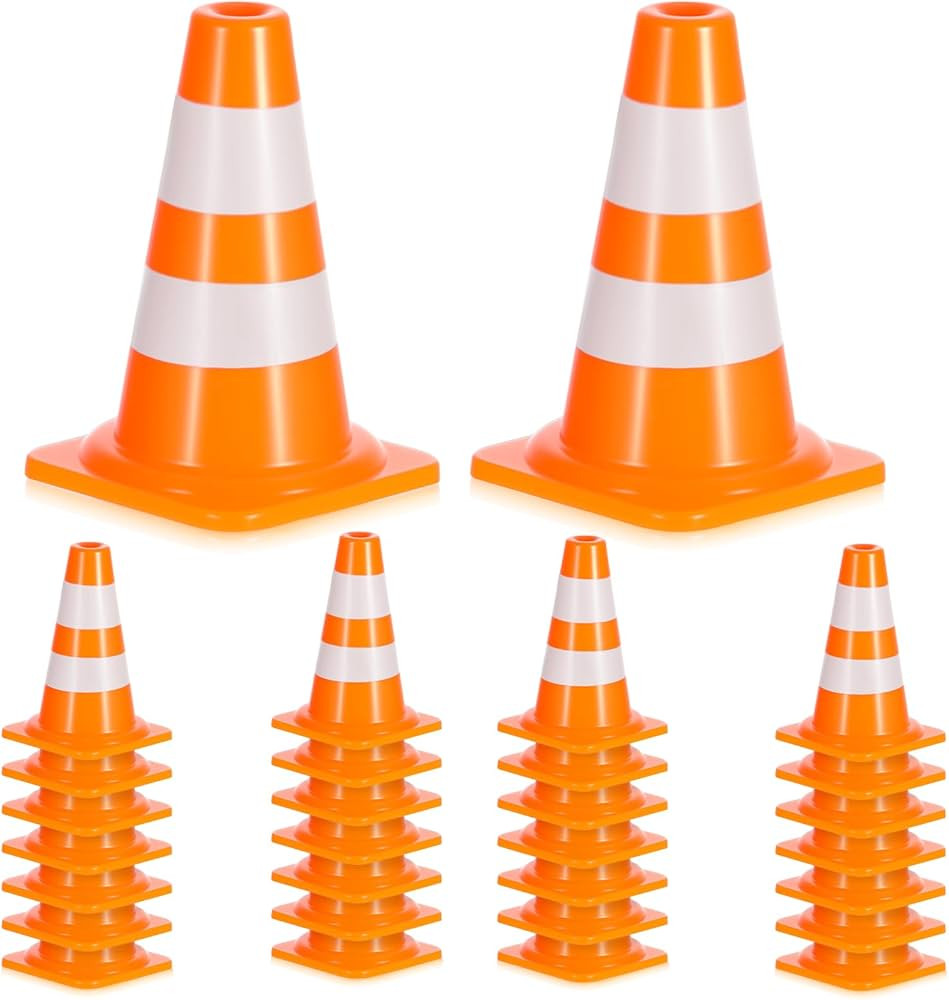 30 PCS Mini Traffic Cones, 1" Mini Orange Cones Roadblock Signs, Small Construction Cone Orange T... | Amazon (US)