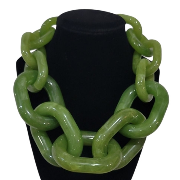 Piper K Bold Green Resin Chunky  Statement 20" Necklace | Poshmark