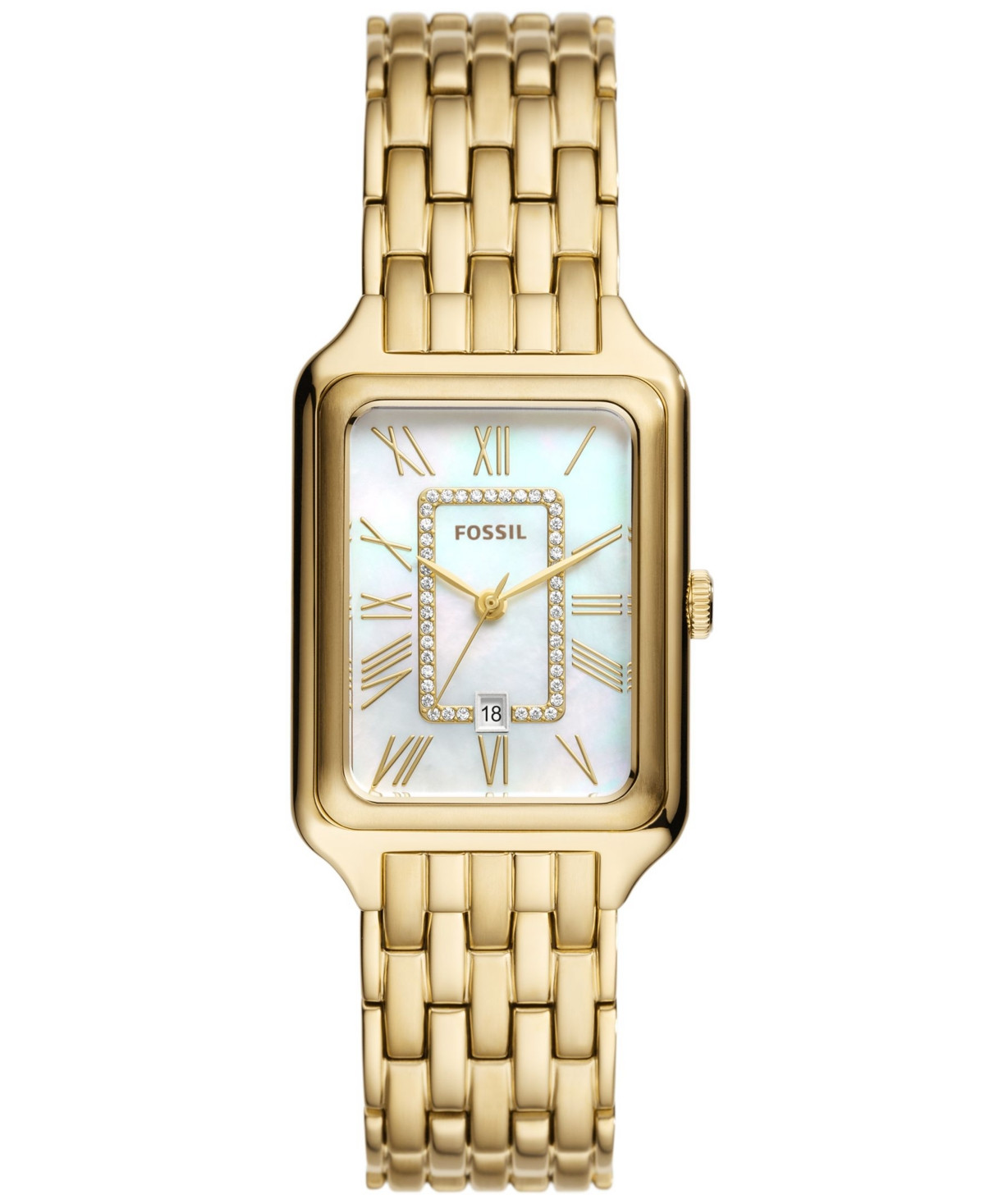 Fossil Women's Raquel Three-Hand Date Gold-Tone Stainless Steel Watch, 26mm - Gold-Tone | Macy's