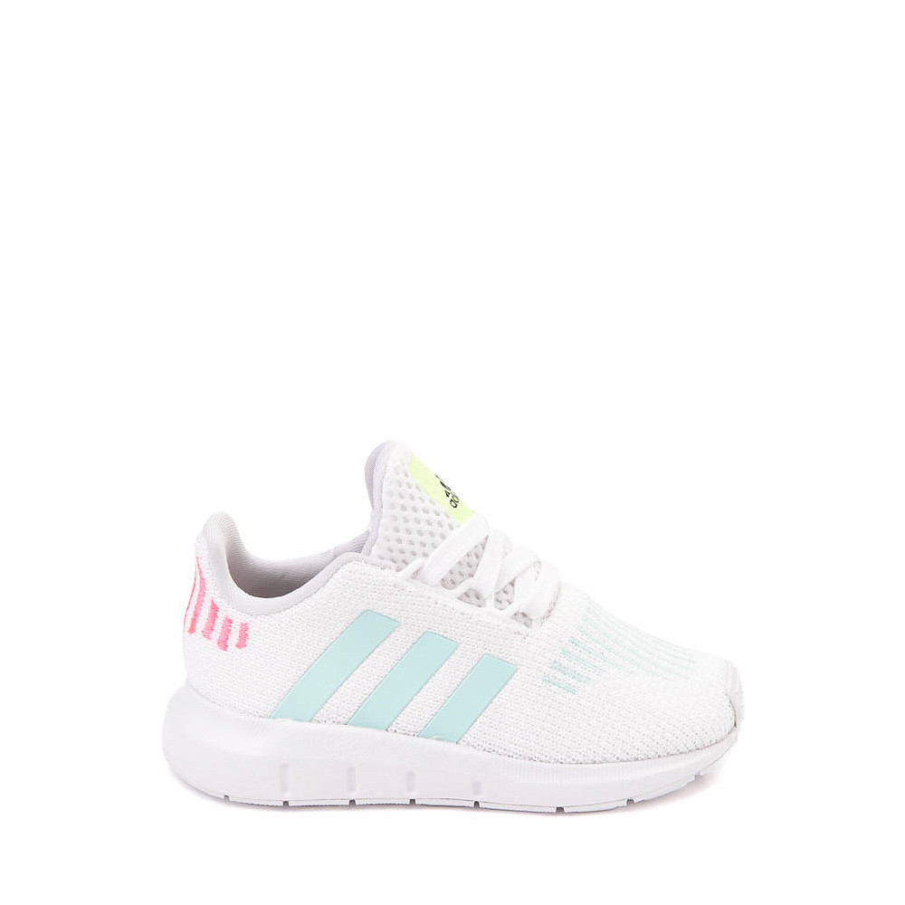 adidas Swift Run Athletic Shoe - Baby / Toddler - White / Aqua | Journeys