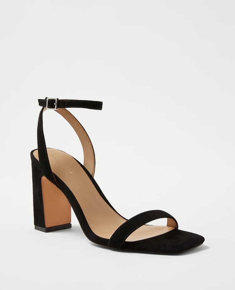 Suede High Block Heel Sandals | Ann Taylor (US)