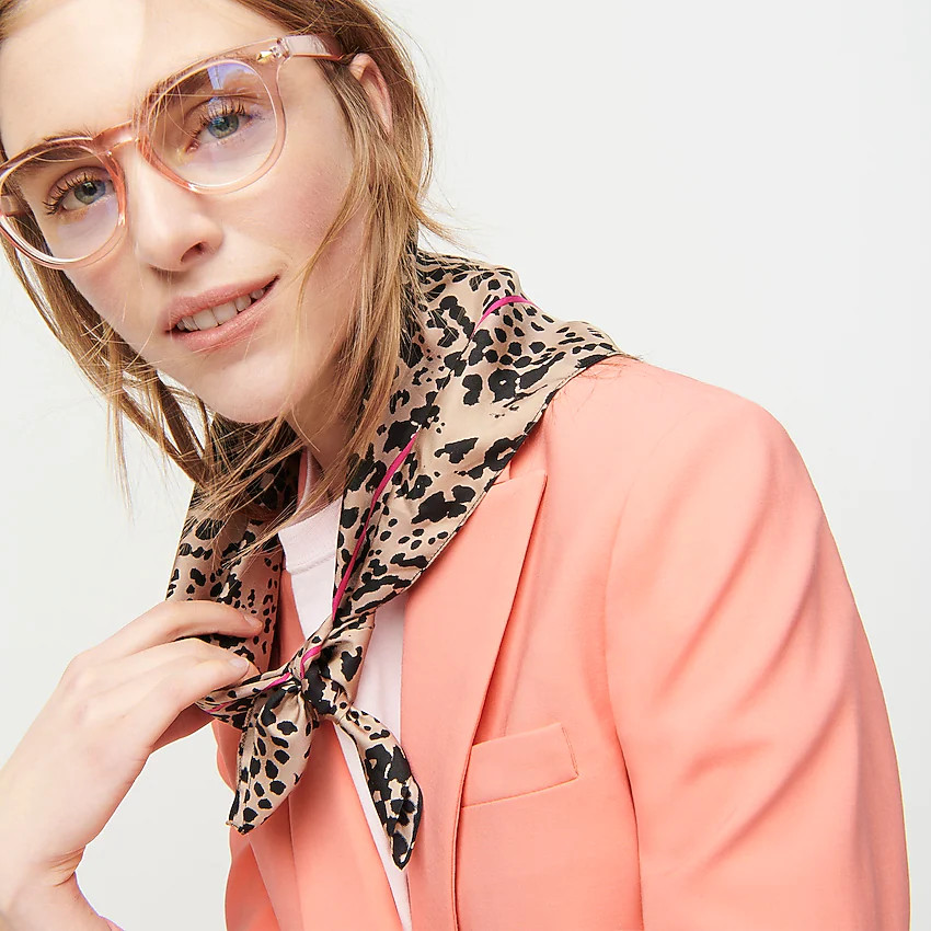 Square silk scarf in leopard print | J. Crew US