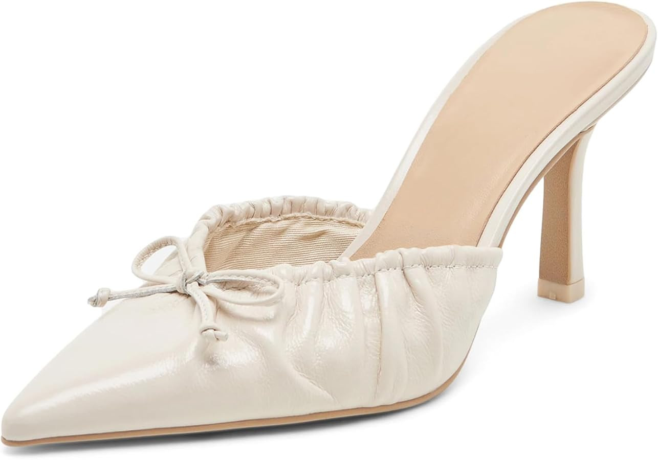 Kitten Heels for Women Bow Pointed Toe Heel Dressy Slip on Mules Trendy Sexy Stiletto Pumps Shoes | Amazon (US)