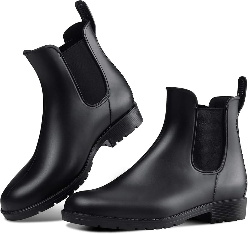 Women's Anti-Slip Rain Boots Short Garden Shoes Waterproof Chelsea Booties | Amazon (US)