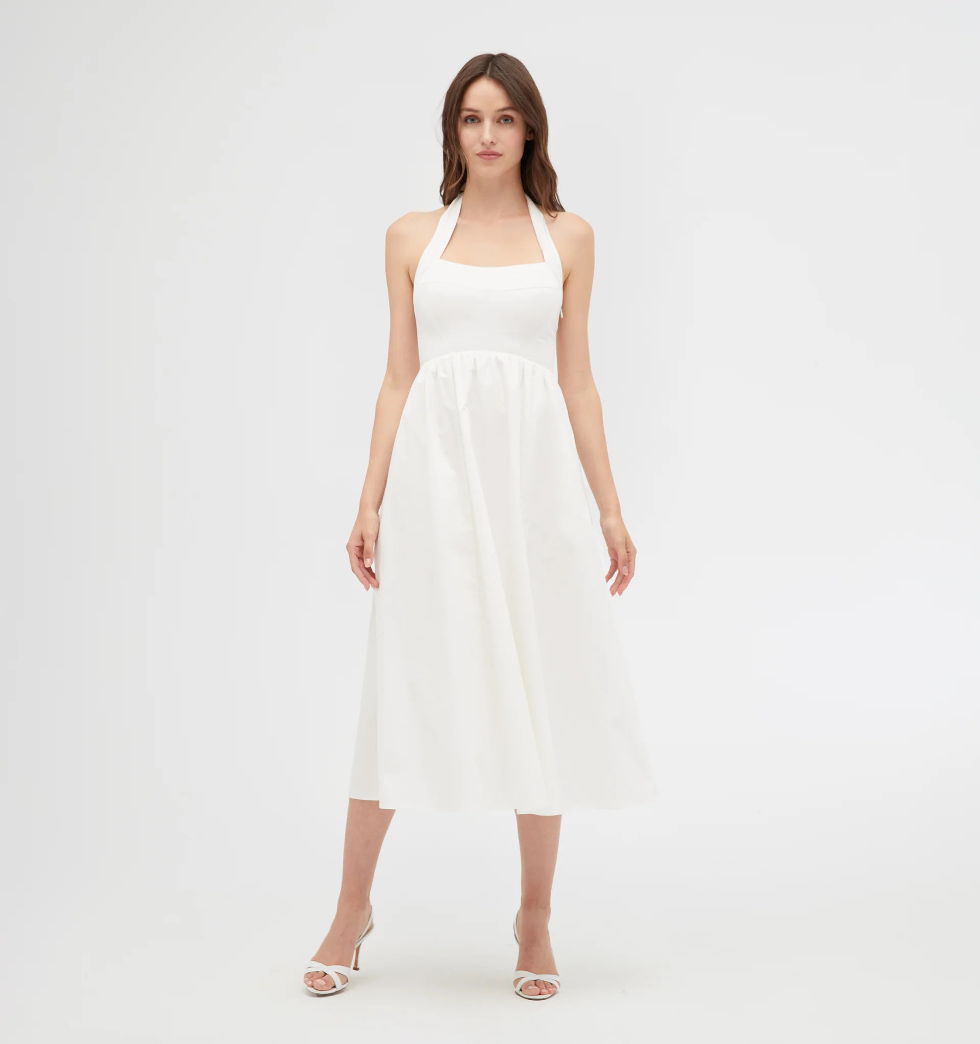 The Fleur Midi Dress - White | Hill House Home