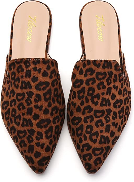 Amazon.com | Tliocow Mules for Women Flats Slip On Backless Flat Mule Pointed Toe Slides Loafer S... | Amazon (US)