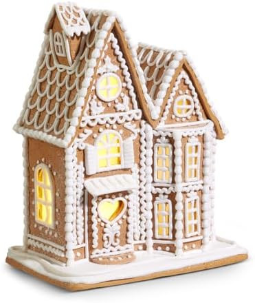 RAZ Imports Christmas Lighted Gingerbread House Figurine, 12-inch Height, Holiday Decoration | Amazon (US)