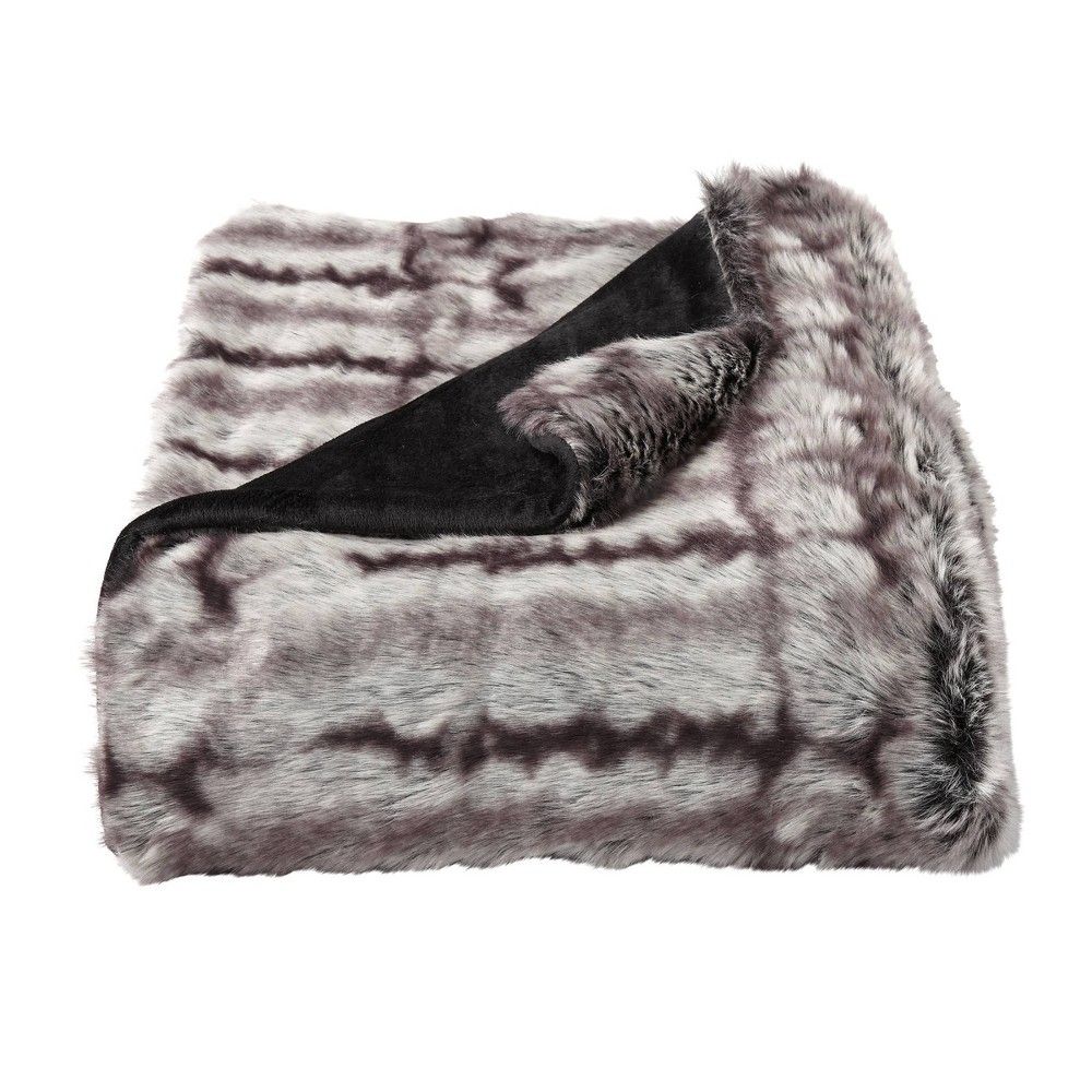 60""x70"" Luxurious Soft Hypoallergenic Striped Premium Faux Fur Blanket - Yorkshire Home | Target