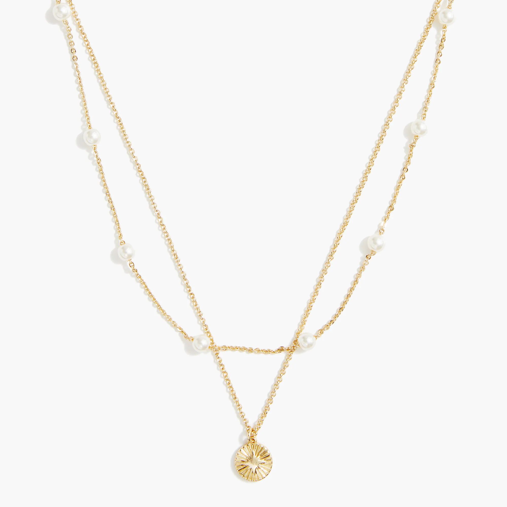 Gold and pearls layering necklace | J.Crew Factory