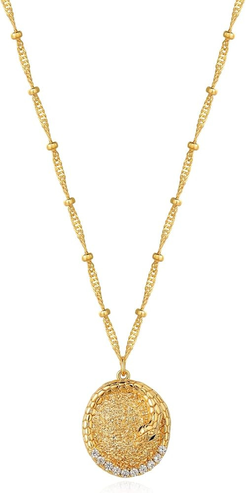 MYEARS Women Pendant Necklace Gold 14K Gold Filled Small Simple Dainty Chain Everyday Jewelry | Amazon (US)