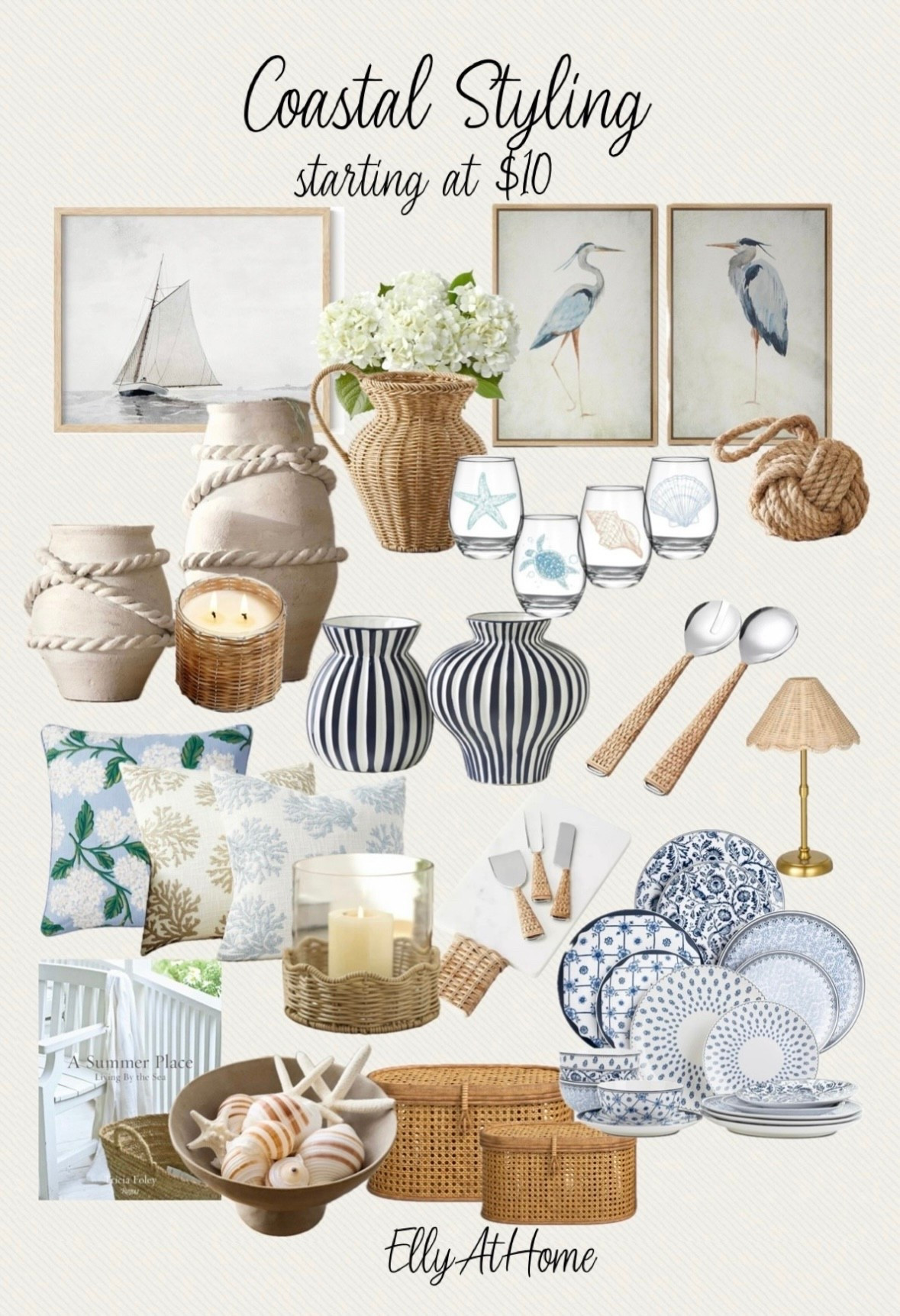 Coastal styling for summer! Shop home decor accessories starting at $10! Walmart, Pottery Barn, Amazon home, Serena & Lily, Wayfair. Free shipping. 

#LTKHome #LTKFindsUnder50 #LTKSaleAlert