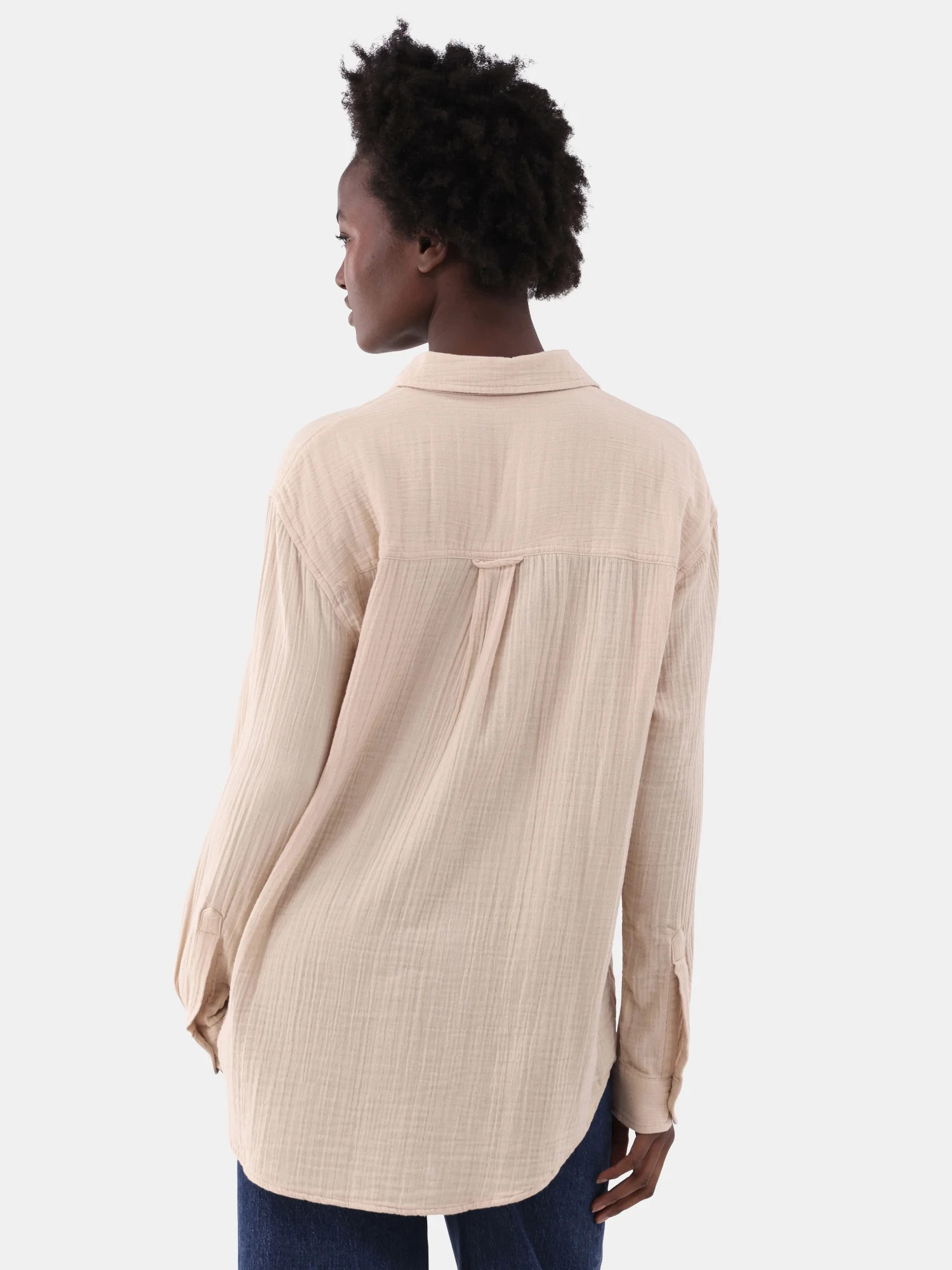 Time and Tru Women's and Women’s Plus Double Cloth Shirt, Sizes S-4X | Walmart (US)