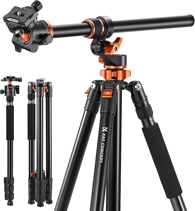 K&F Concept 90 inch/230cm Ultra High Camera Tripod,Horizontal Overhead Shooting Travel Tripods wi... | Amazon (US)