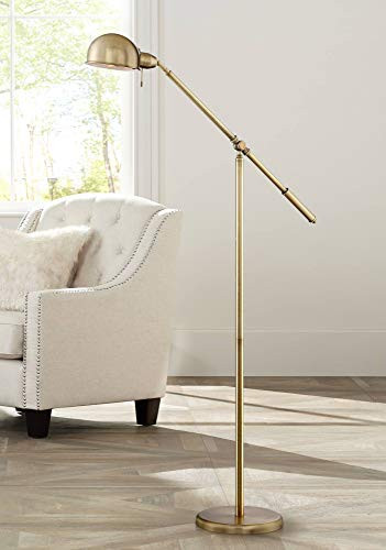 Dawson Antique Brass Adjustable Boom Arm Pharmacy 55" Tall Floor Lamp | Amazon (US)