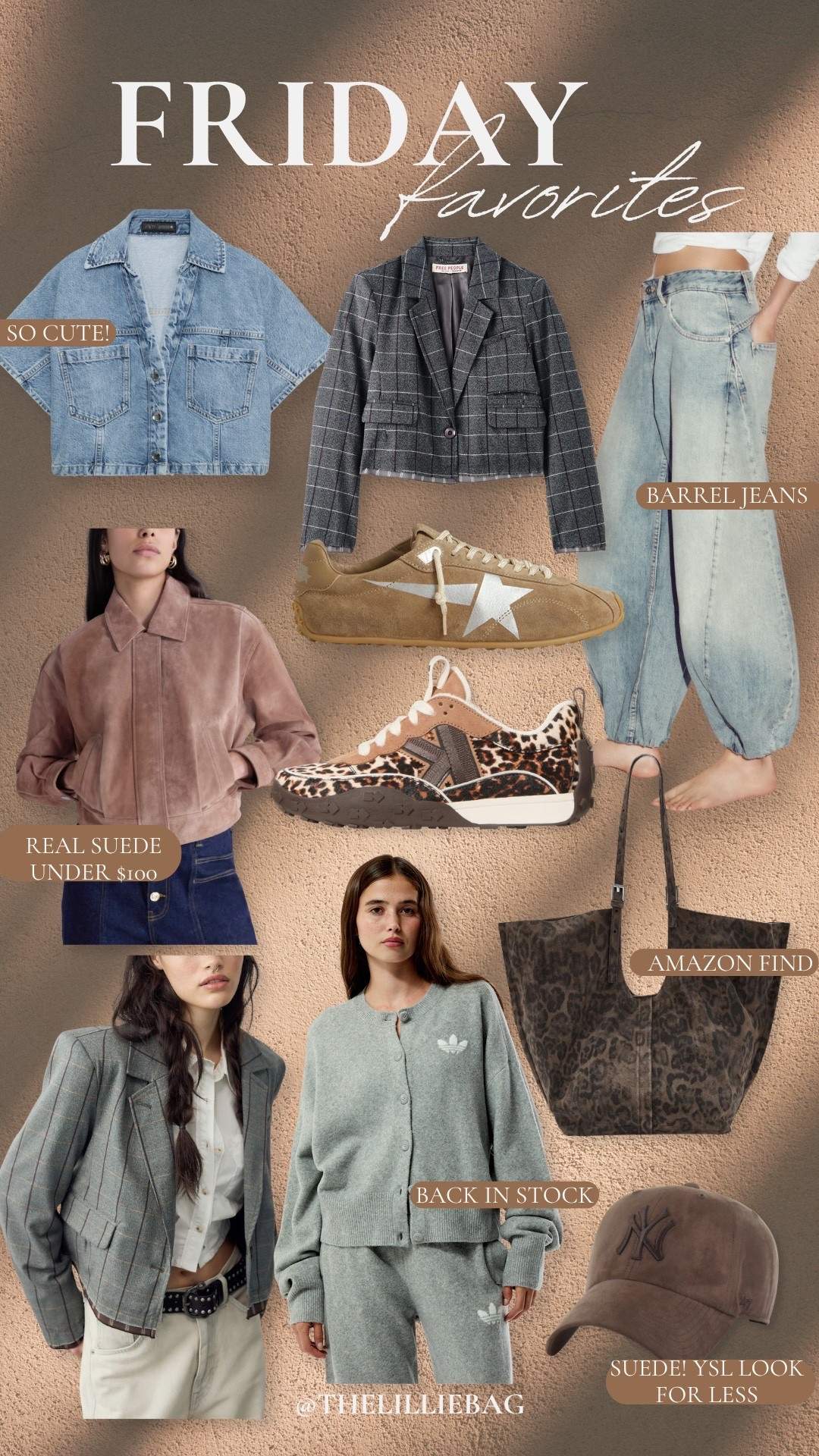 Fall fashion is PEAKING right now 👀 The real suede jacket under $100, back-in-stock Adidas set + that YSL-look suede hat are the standouts for me. And those leopard sneakers?! 🤌🏼🍂

Fall fashion, fall outfit ideas, women’s fall style, suede jacket, Adidas set, barrel jeans, leopard sneakers, Amazon fall finds, fall accessories, casual fall outfit

#LTKootd #LTKSeasonal