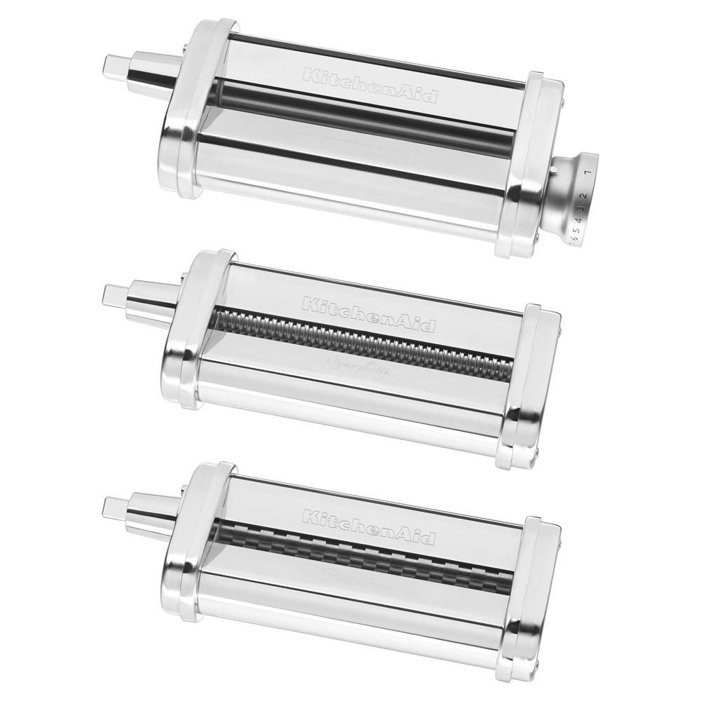 KitchenAid 3-Piece Gray Pasta Roller and Cutter Attachments for Stand Mixer, Gry | The Home Depot