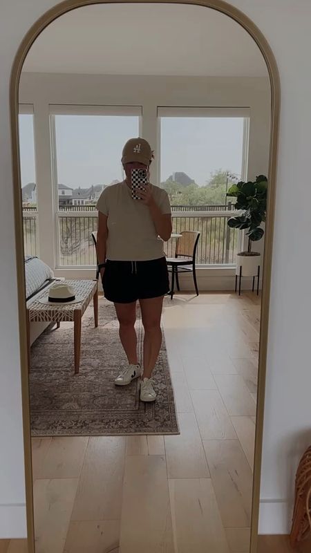 Athleisure outfit of the day. Wearing my favorite shorts with crop top

Fashion baseball cap, athleisure outfit, white sneaker, lululemon crop top, vuori, 





#LTKover40 #LTKFind #LTKstyletip