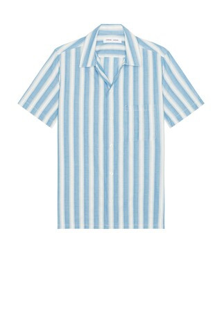 SAMSOE SAMSOE Saavan JF Shirt in Coronet Blue Stripe from Revolve.com | Revolve Clothing (Global)