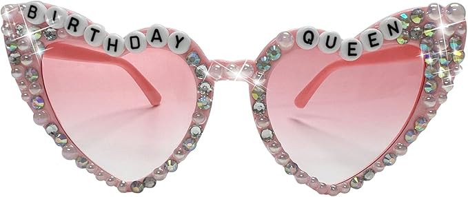 ZEBSF Happy Birthday Girl Sunglasses for Women and Girls, Square Cute Pink Party Glasses for Birt... | Amazon (US)