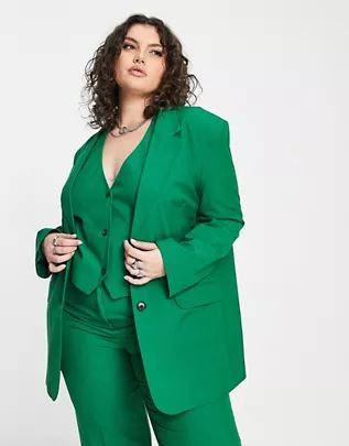 ASOS DESIGN Curve Mix & Match suit in green | ASOS (Global)