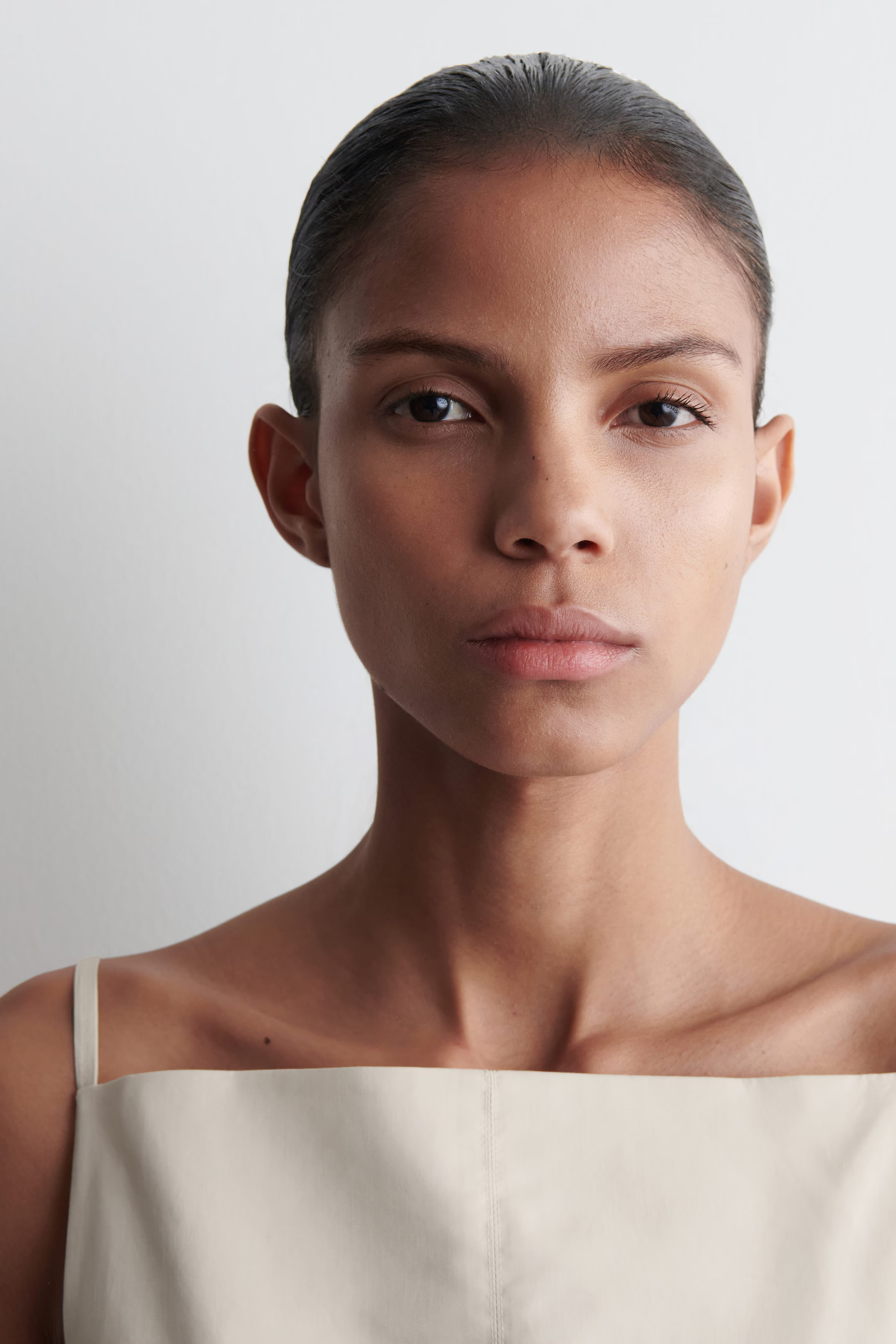 TIE-DETAIL COTTON TOP - ECRU | COS AU | COS (AU)