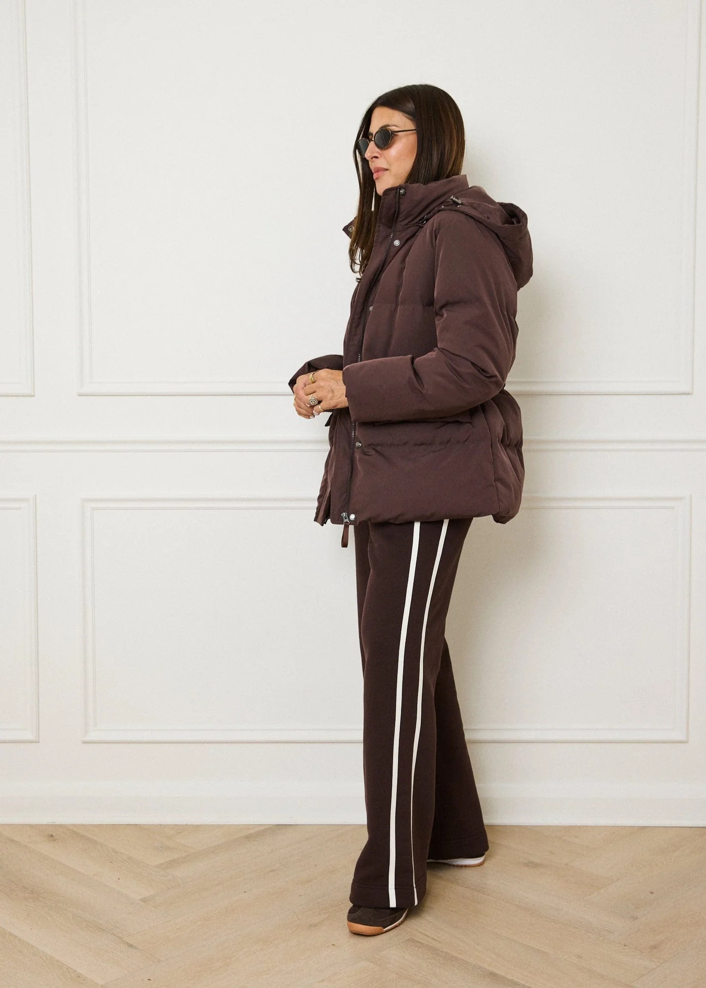 MID LENGTH PUFFER COAT - BROWN | WAT The Brand