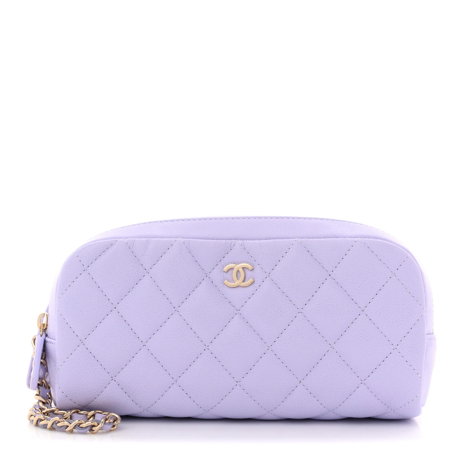 Chanel Caviar Quilted Toiletry Case With Chain Light Purple 1863446 | FASHIONPHILE (US)