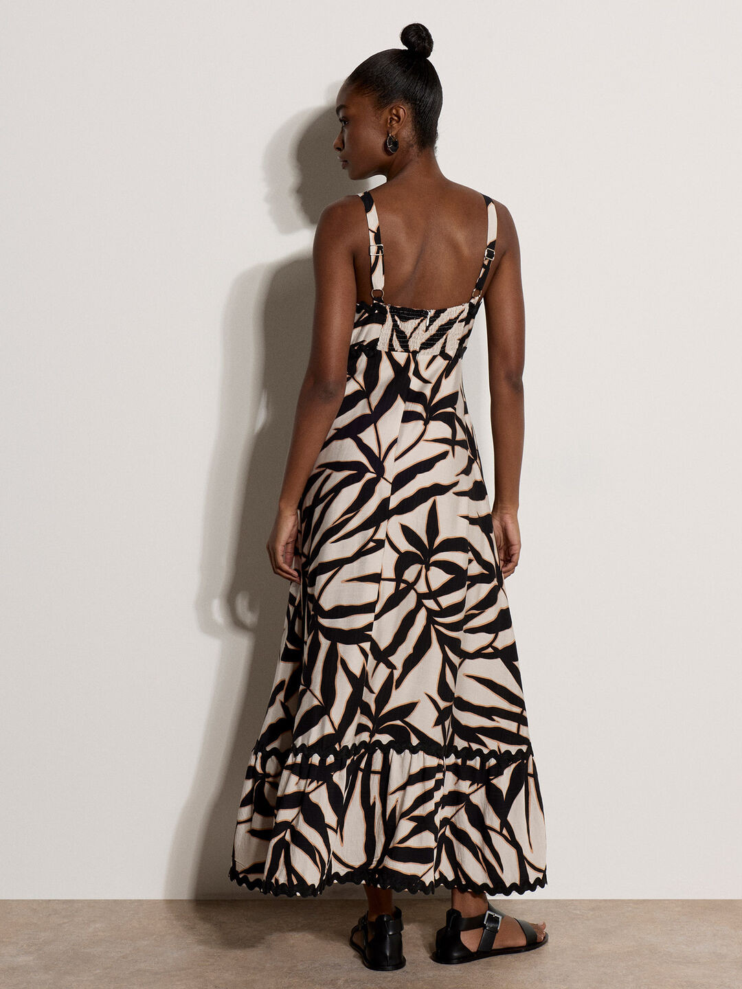 Leaf Silhouette Ric Rac Trim Maxi Dress | Apricot Clothing | Apricot (UK)